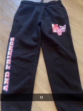 Sanrio Black Sweatpants with My Melody & Friends Graphics
